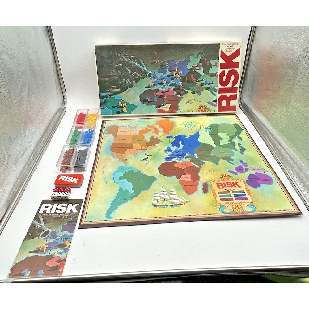 Vintage RISK Board Game 1975 1980 Parker Brothers‎ Game of Conquest Complete